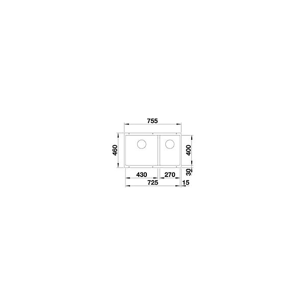 Evier à encastrer 80cm noir Blanco 525991