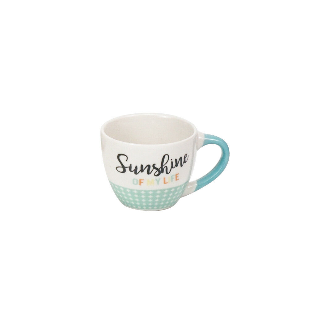Tasse expresso porcelaine bleu inscription "Sunshine of my Life" 9 cl