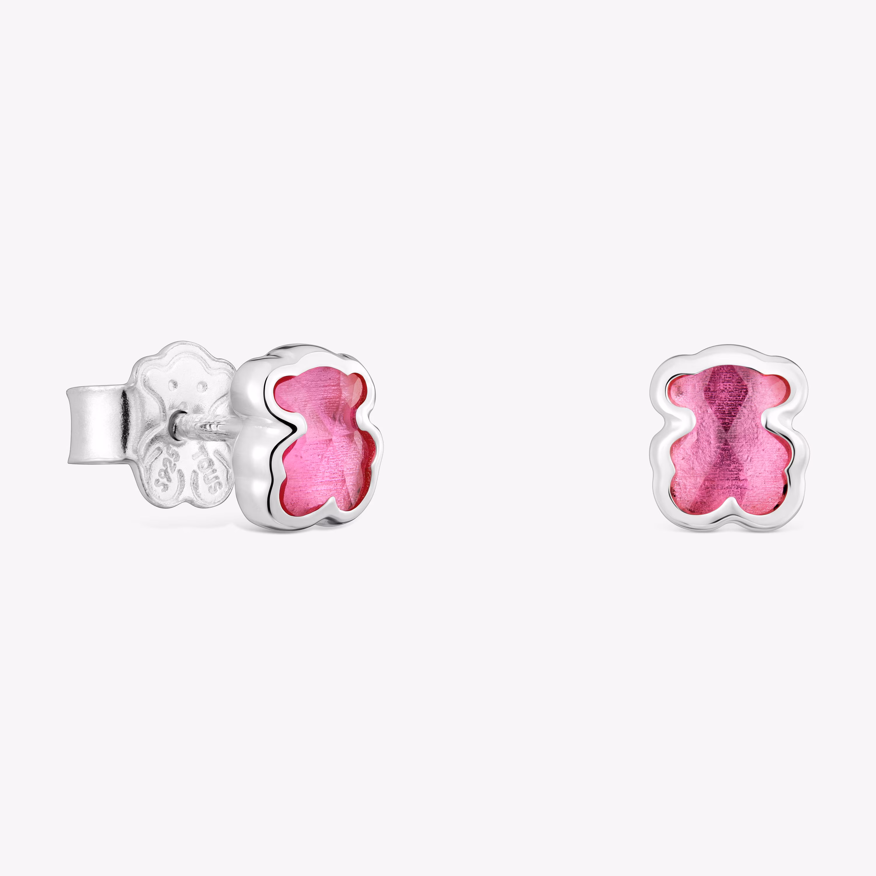 Pendientes de plata y rubí creado en laboratorio 5 mm Icon Color LGG
