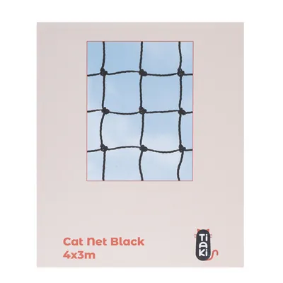 TIAKI Cat Safety Net with Wire Reinforcement - Black