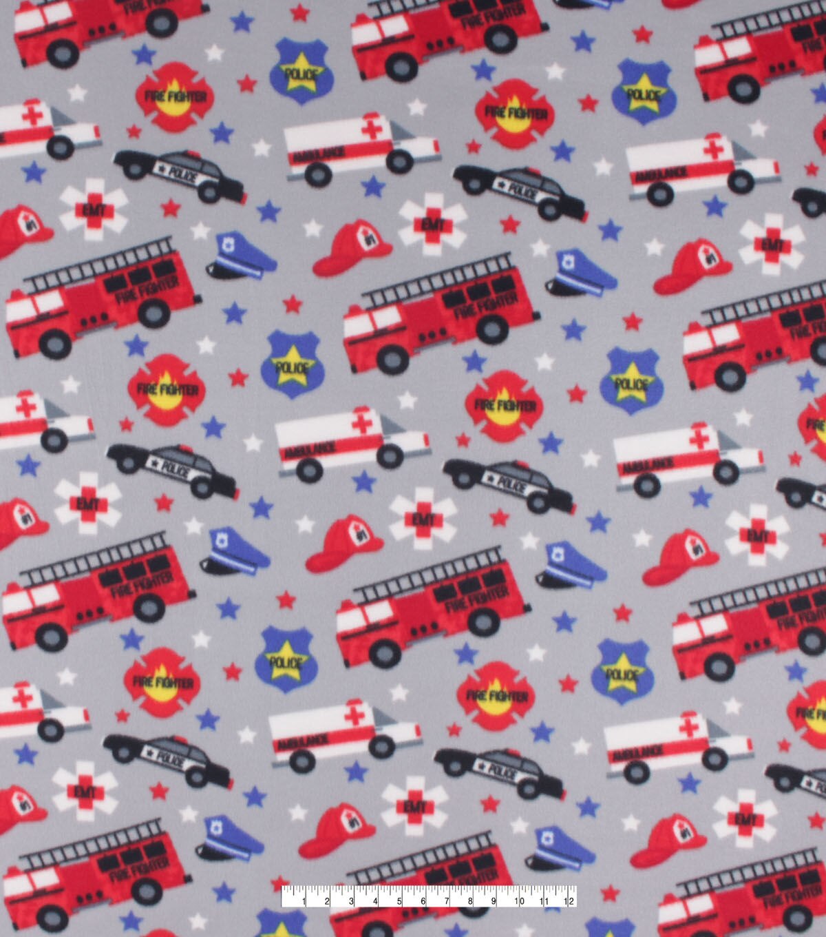 Safety Vehicles Blizzard Fleece Fabric