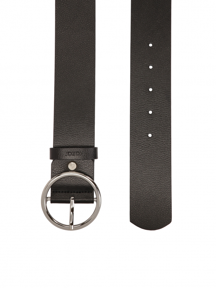 Black wide belt with silver buckle