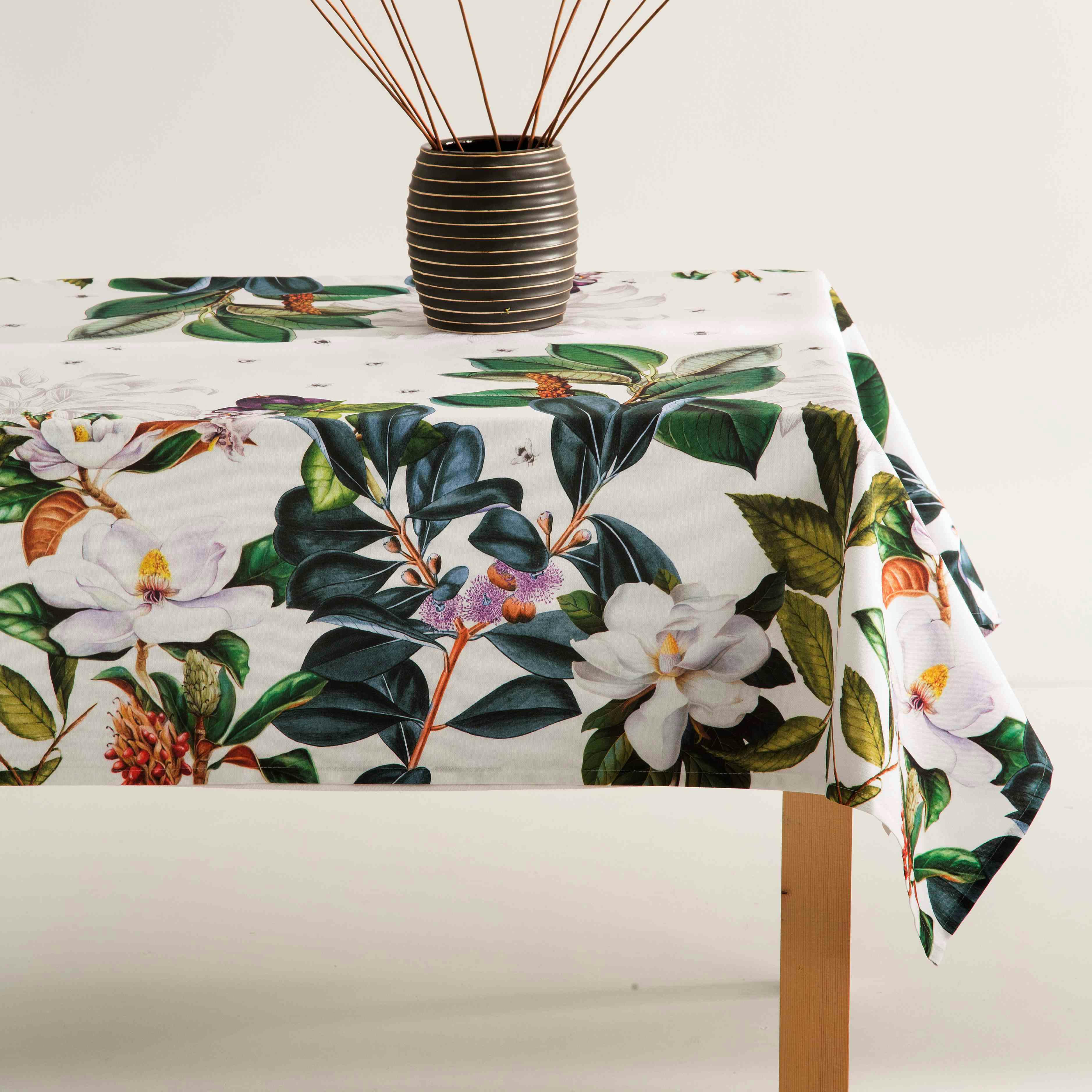 MALDIVAS - Nappe imprimée multicolore avec traitement anti-taches coton 140x300cm