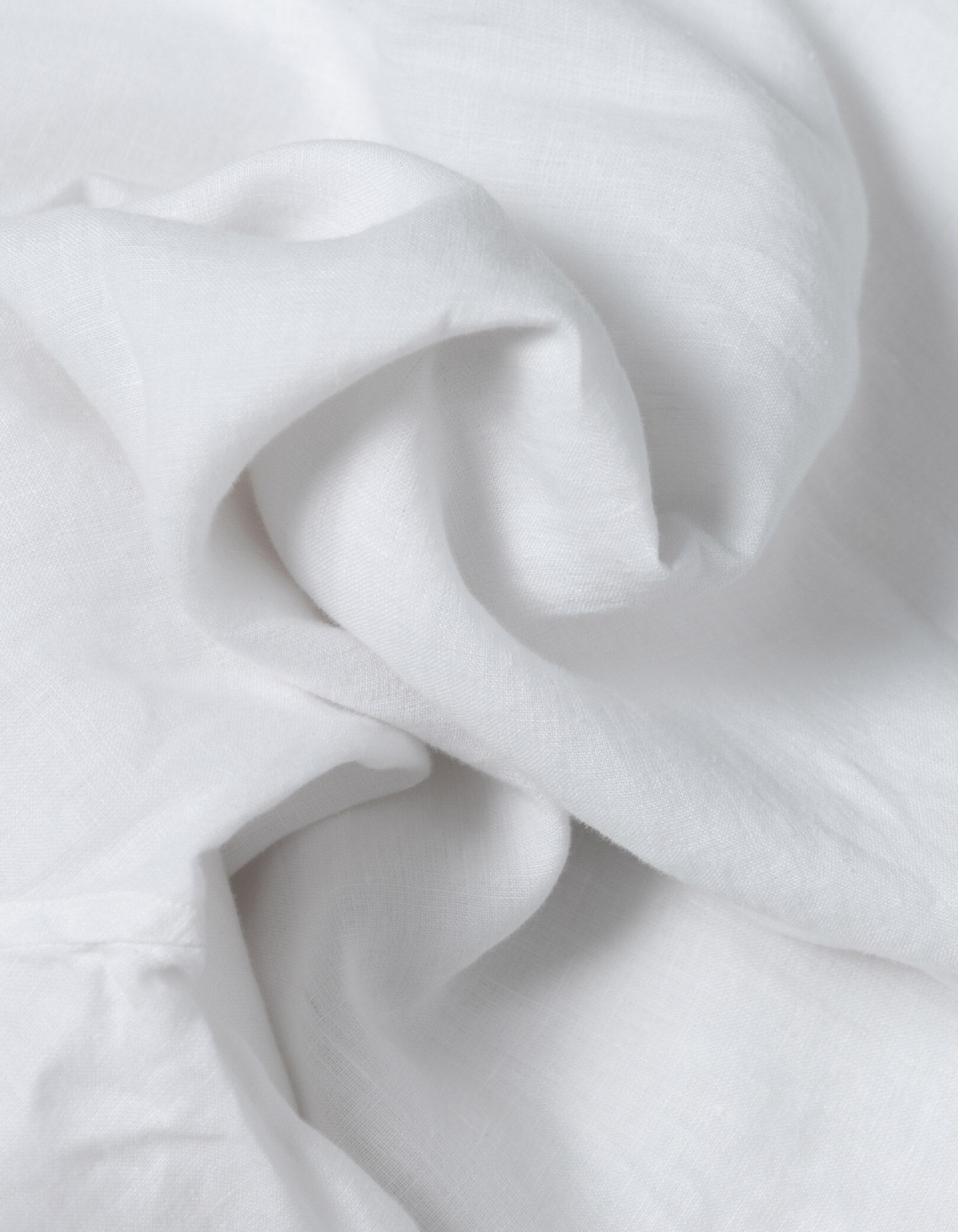 Chemise regular blanche 100% lin col Mao Homme