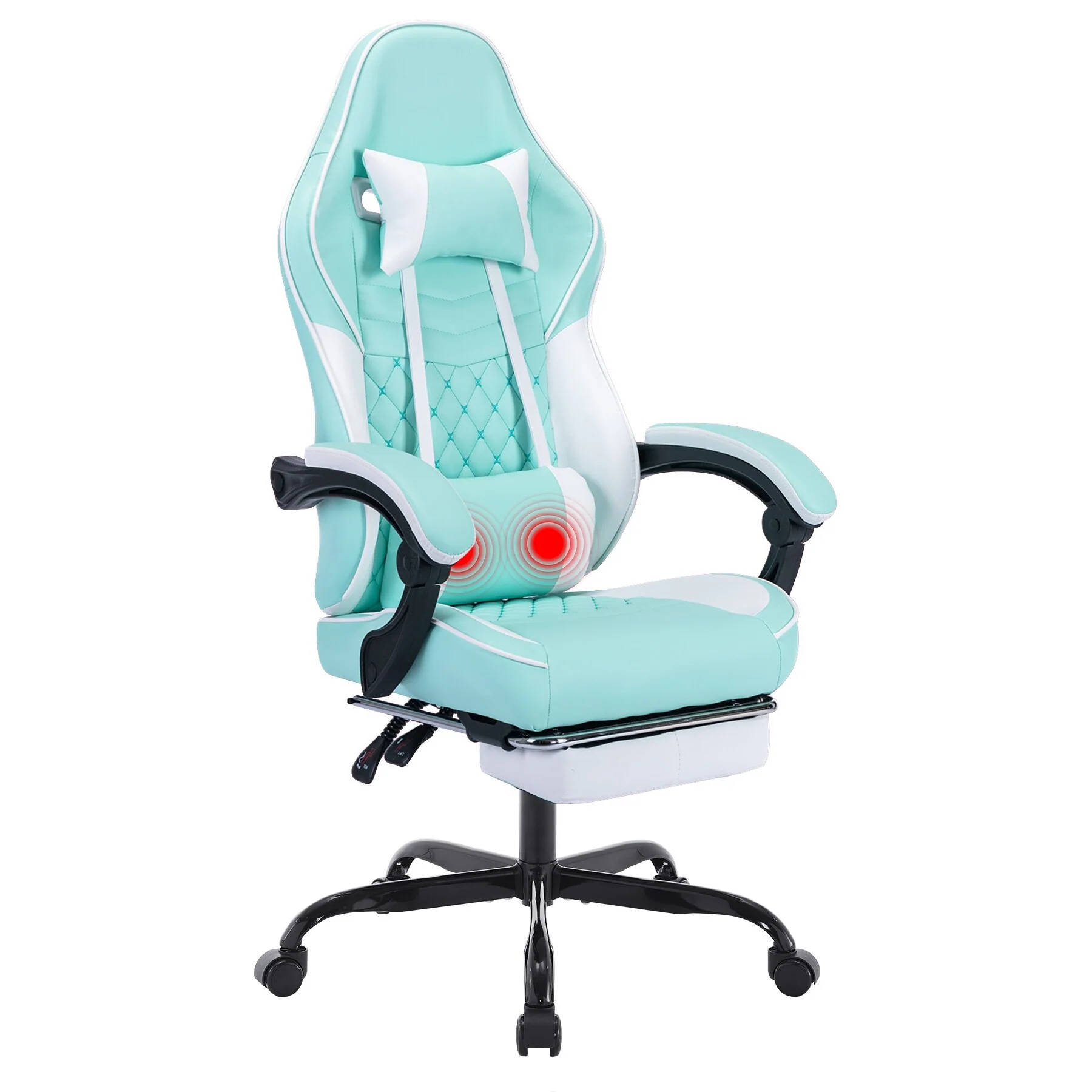 Ergonomic Video Gamer Chairs,Computer Gaming Chairs with Massage Lumbar Support and footrest,Computer Chair Adjustable Headrest
