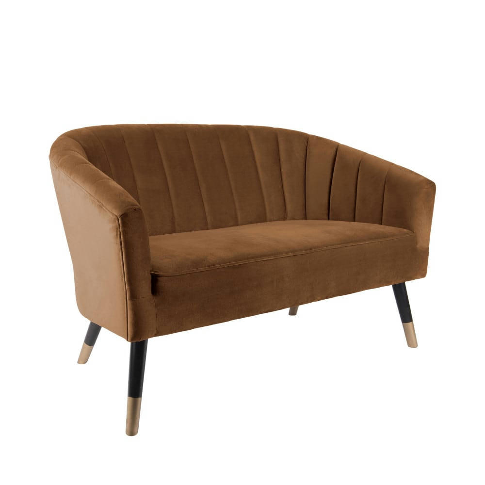 ROYAL - Canapé 2 places en velours chocolat