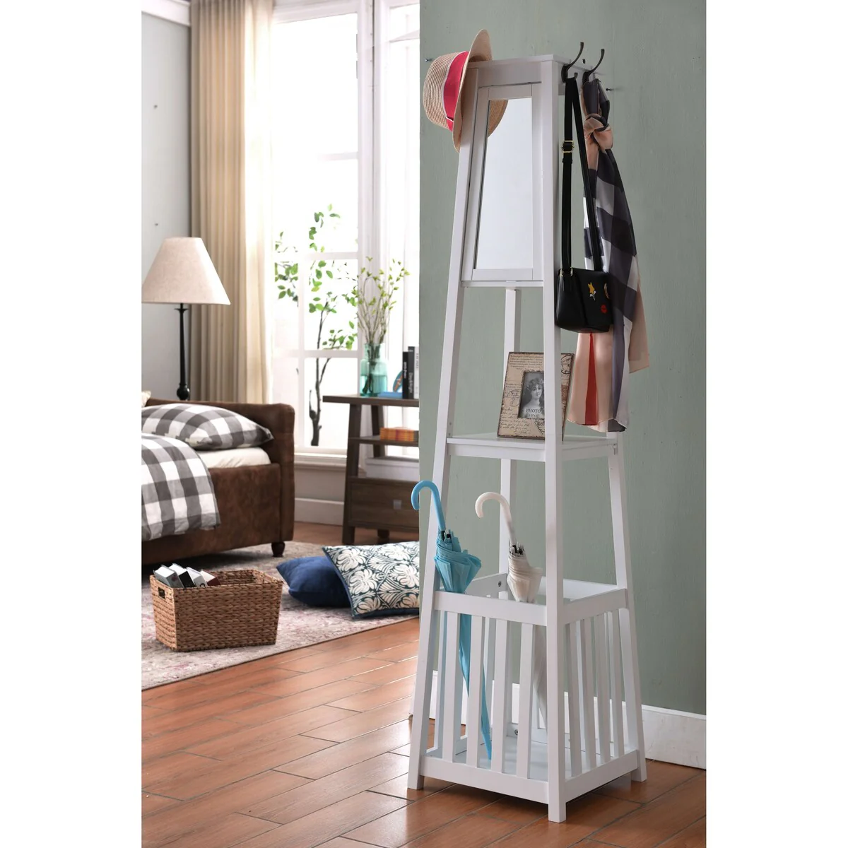 Porch & Den Dana White Wood Finish Coat Rack