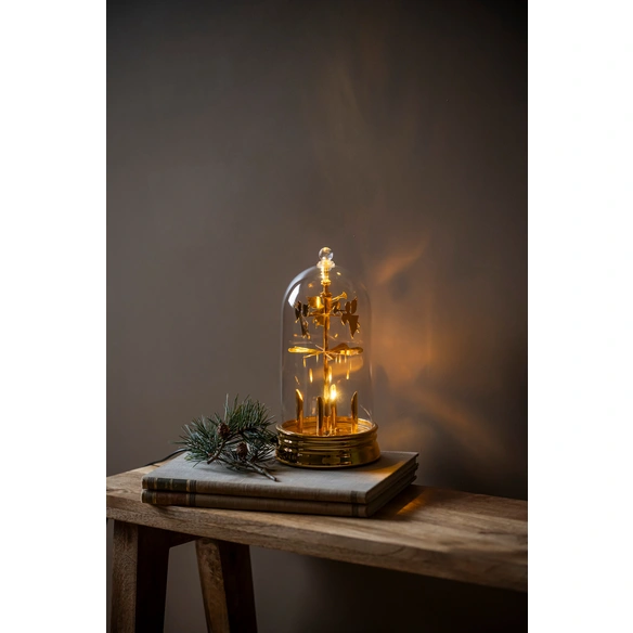 LED-Dekoration, beweglich, LxBxH: 13,3x13,3x26,5 cm, goldfarben