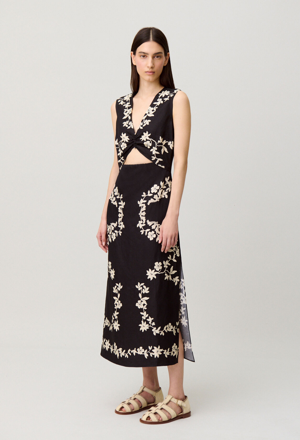Robe imprimé floral mi-longue