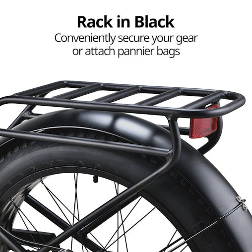 NNEMB Electric Fat Tyre Cruiser Bike, eBike with Throttle, Matte Black