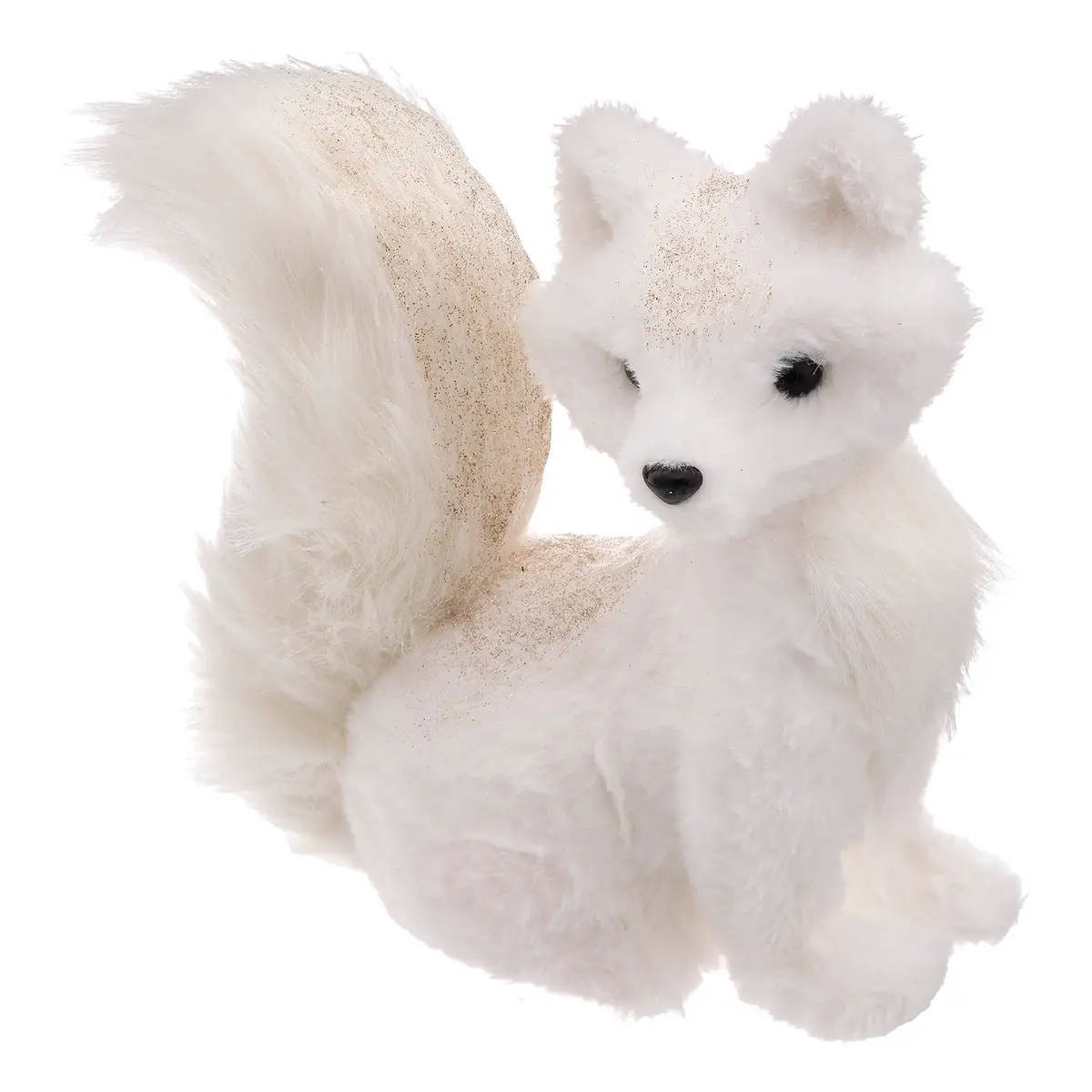Figurka lisa polarnego pokryta poliestrem, 26 cm