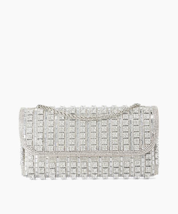 Elabourate Silver - Embellished Envelope Shoulder Bag