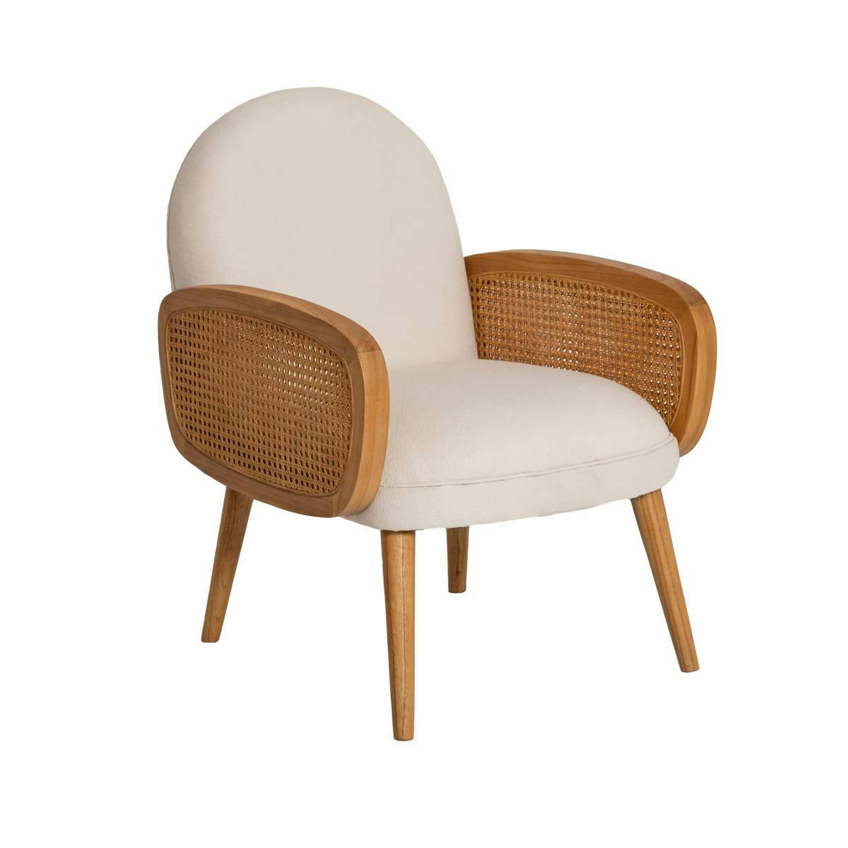 - Fauteuil en bois blanc 69 cm