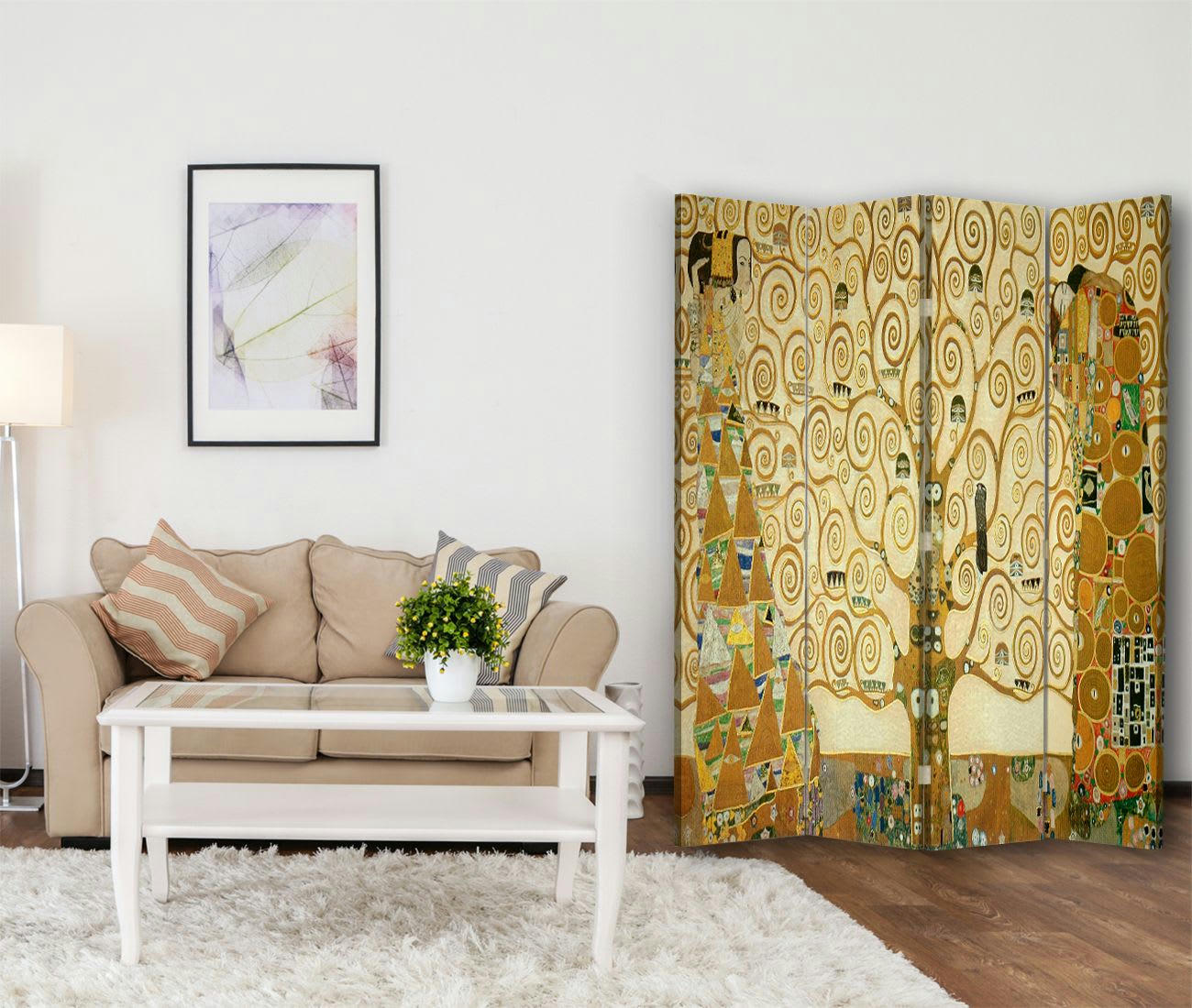 - Paravent - Cloison L'Arbre de Vie - Gustav Klimt 145x180cm (4 volets)