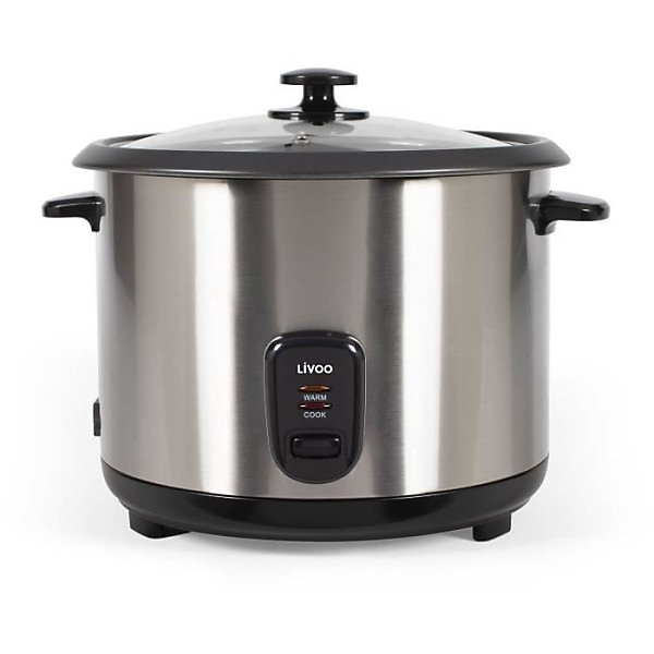 Cuiseur de Riz Electriqueet vapeur acier inoxydable - LIVOO - DOC293 - 1000W - 2,8L - Acier inoxydable - Maintien au chaud