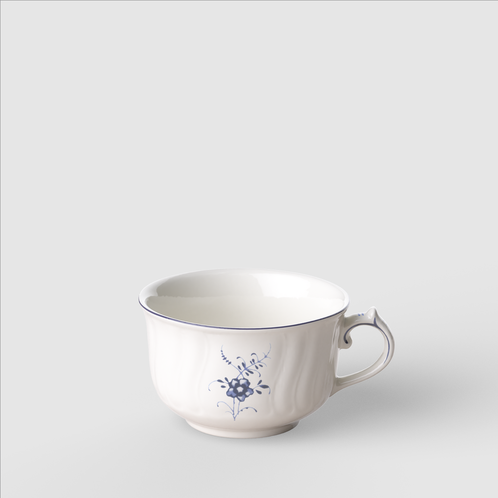 Vieux Luxembourg Coffee/ Tea Cup - White, 5.1 oz, Premium Porcelain