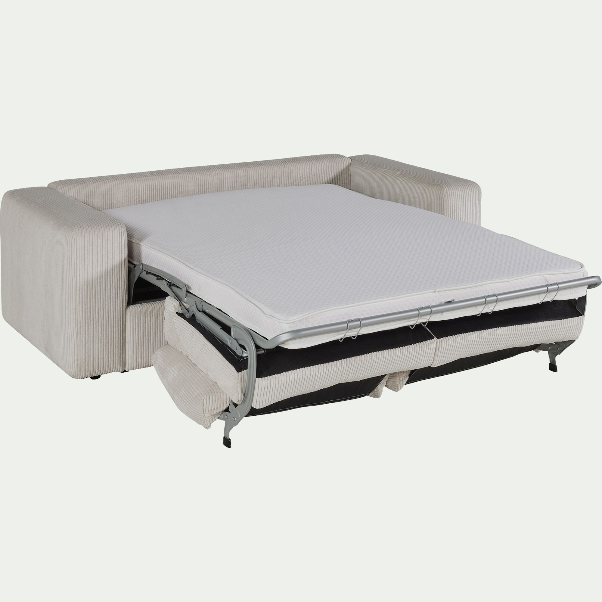 PIUMA - Canapé 3 places convertible en velours côtelé - beige roucas