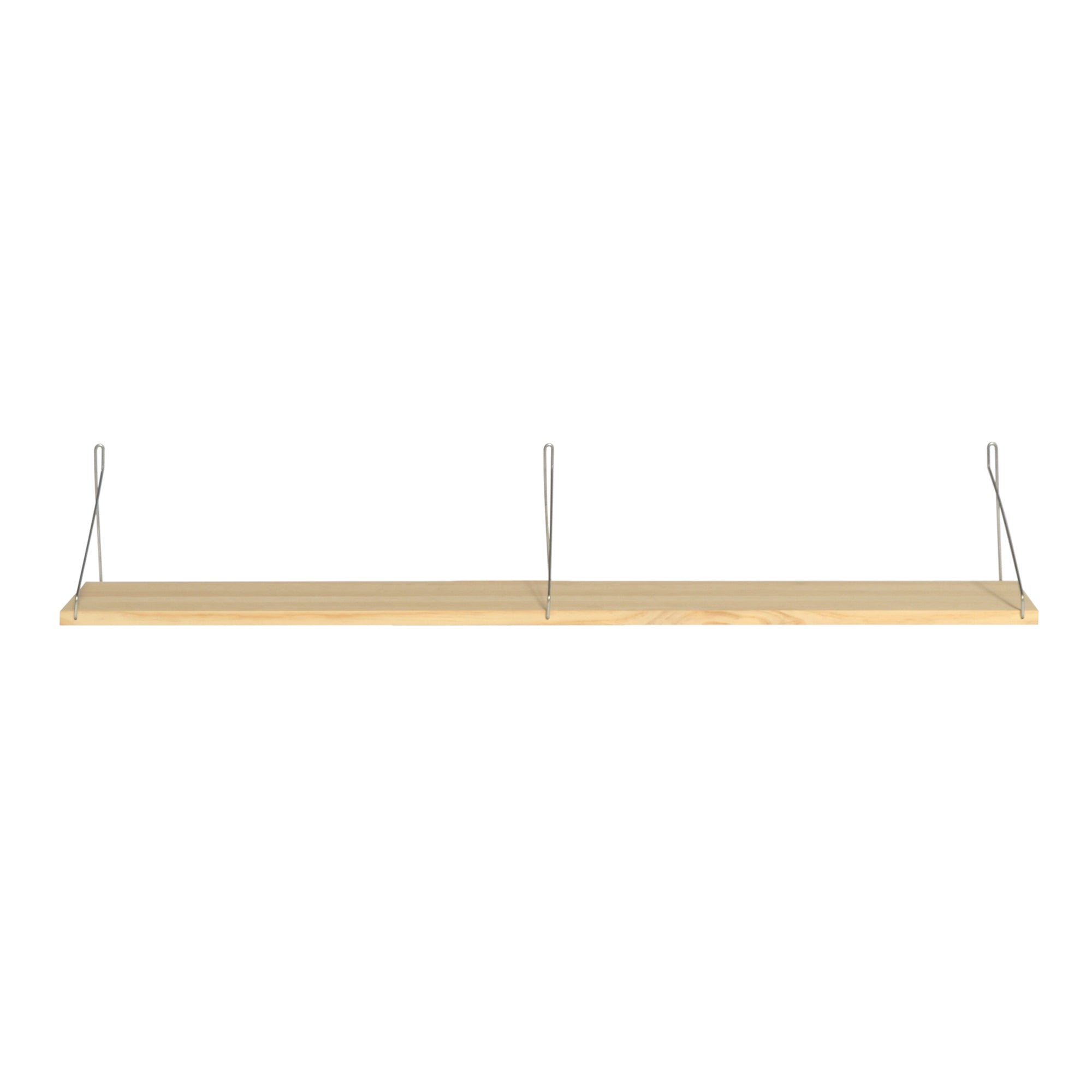 Naan Furniture Wandplank Macarella - Ongelakt massief hout - Natuurlijk - 180 cm