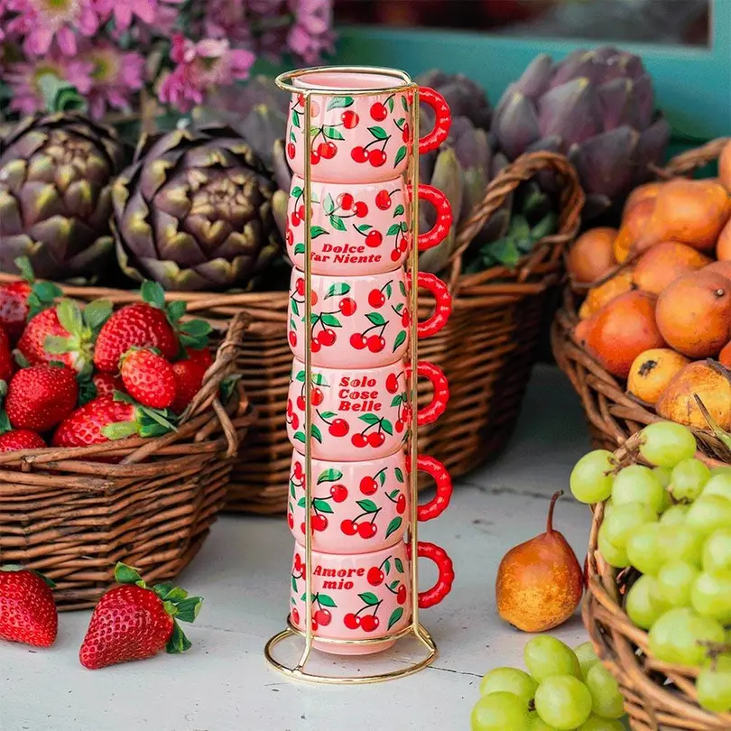 Espressotasse 6er-Set Cherries