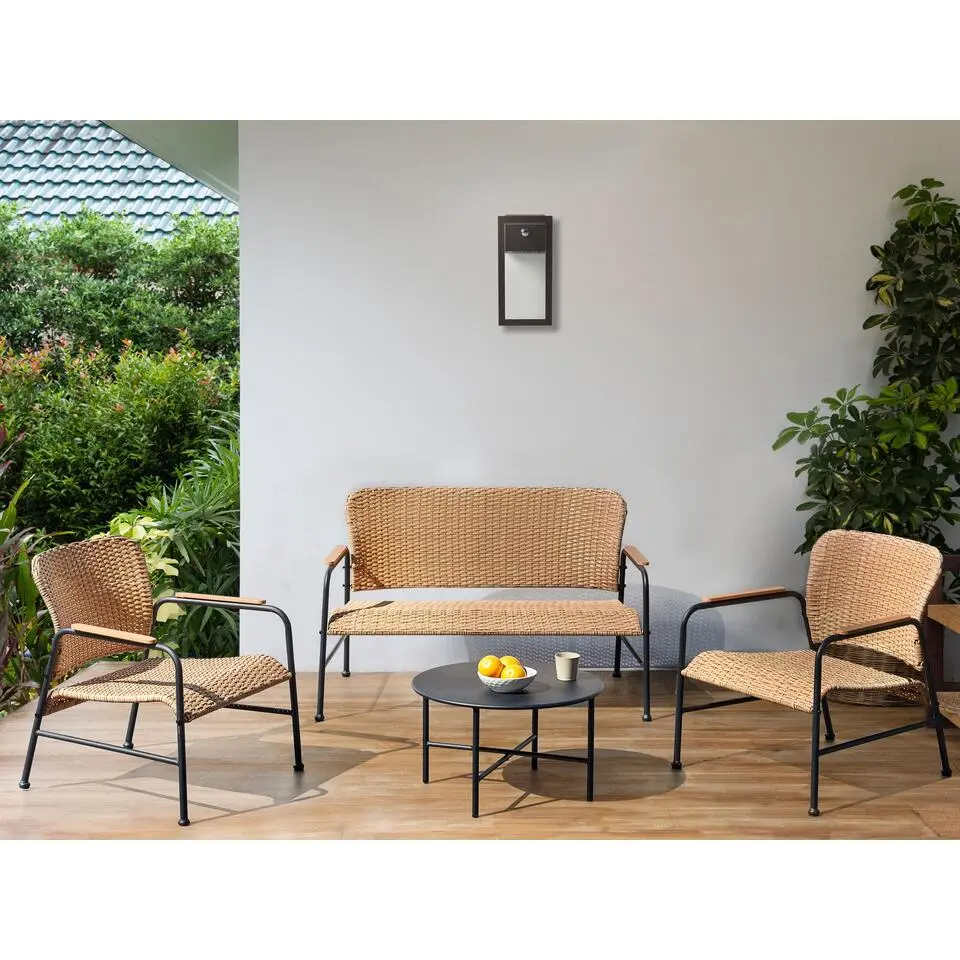 OFANTO - Loungeset 4-zits - Natuurlijk - PE rotan