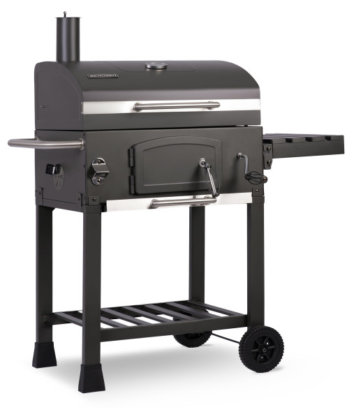 Grill węglowy ogrodowy komin żeliwny ruszt z pokrywą popielnik Berdsen