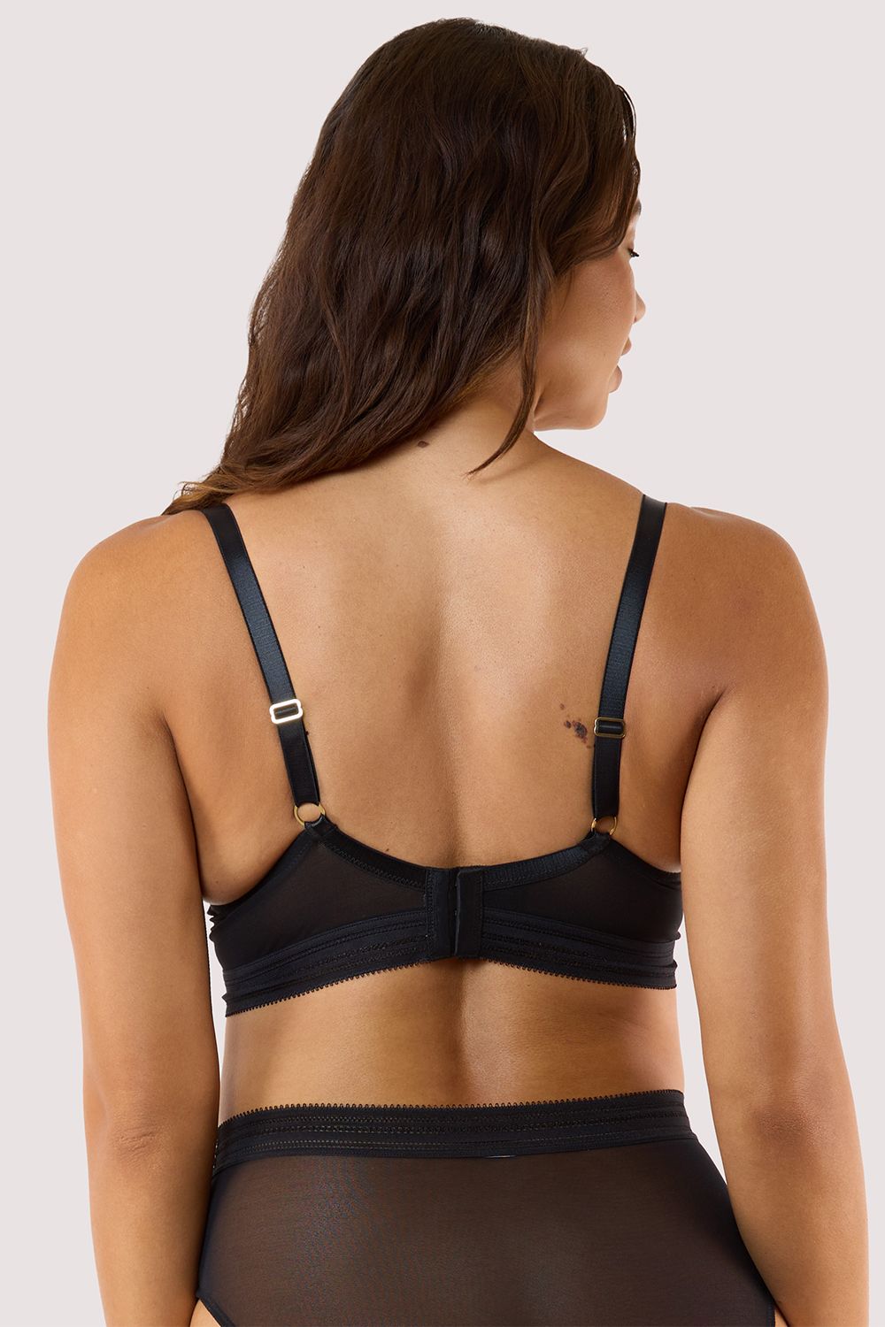 Playful Promises Icon Black 'Sheer Plunge Bra'