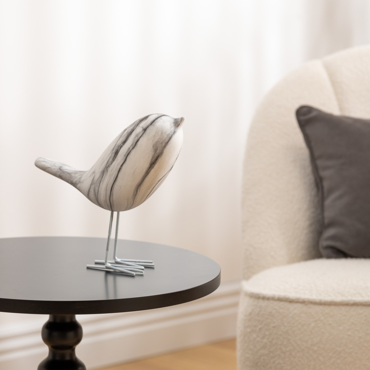 Bird statuette "Olen" White, H.19 cm