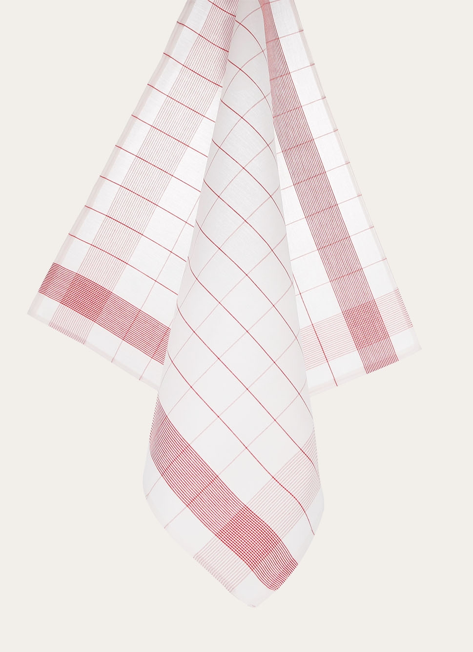 TORCHON EN TOILE MÉTIS ROUGE