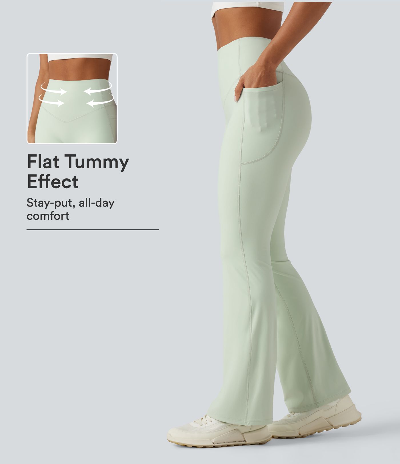 Legging yoga bootcut Halara UltraSculpt™ taille haute gainant avec poches