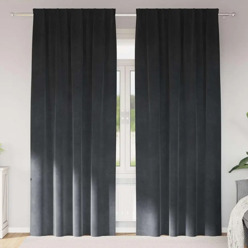 vidaXL Gordijnen - Verduisterend - Lichtgrijs - Fluweel - 140x225 cm - 2 St.
