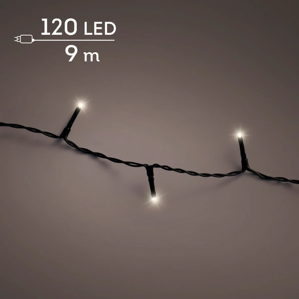 Lichterkette, 9 m 120 L schw. Kabel ww m.Timer Dimmer