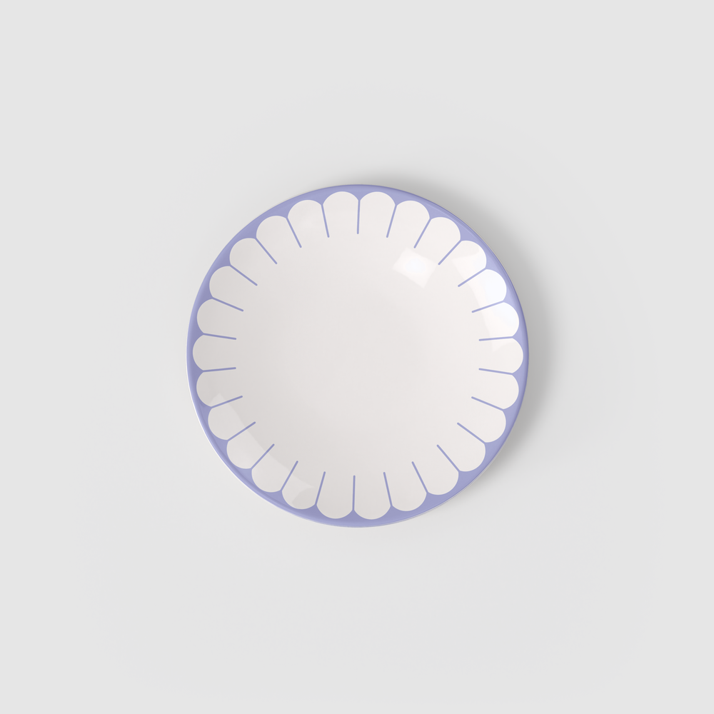 Fleur Salad/ Dessert Plate - Blue, 8.4'', Premium Porcelain