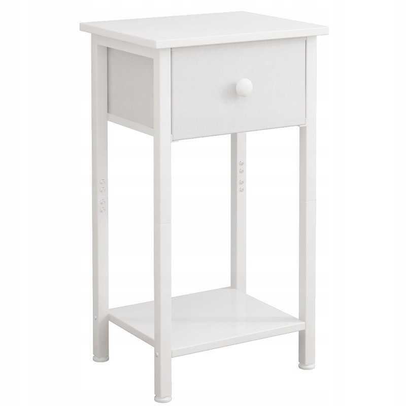 Stolik nocny komoda szafka z szufladą półką biały do sypialni salonu 38 cm