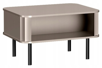 Stolik kawowy NOVADO 92x67 cm Clay Gray frezowane fronty czarne nogi