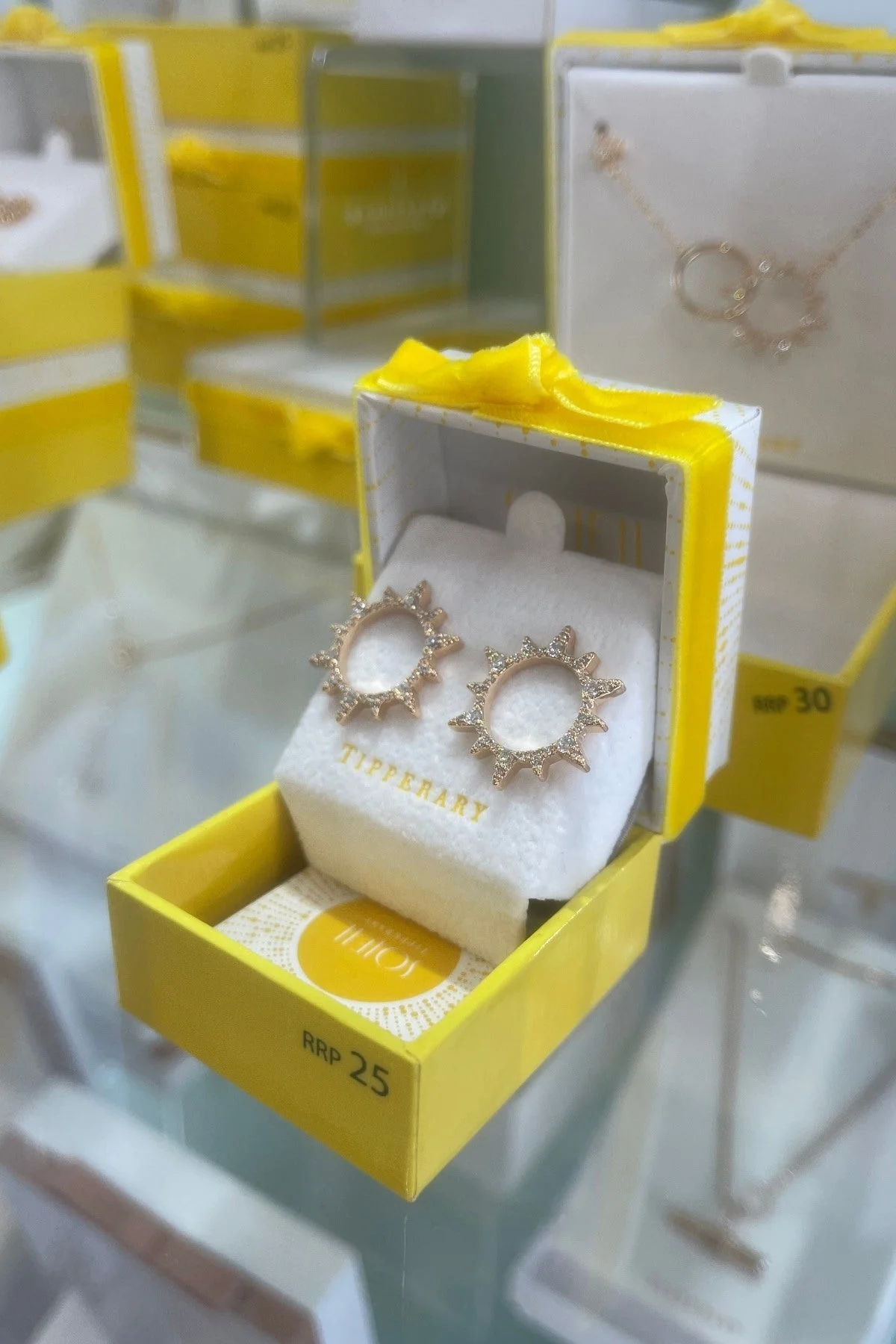 Gold Soleil Open Sun CZ Earrings