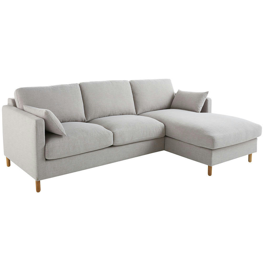 Julian - Canapé d'angle droit 5 places gris clair