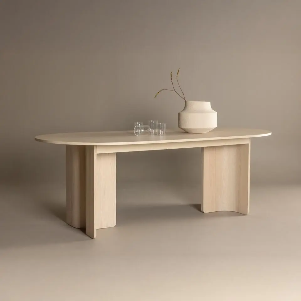 Eettafel Rond - Naturel - 220x100x75cm - Tyres&ouml;