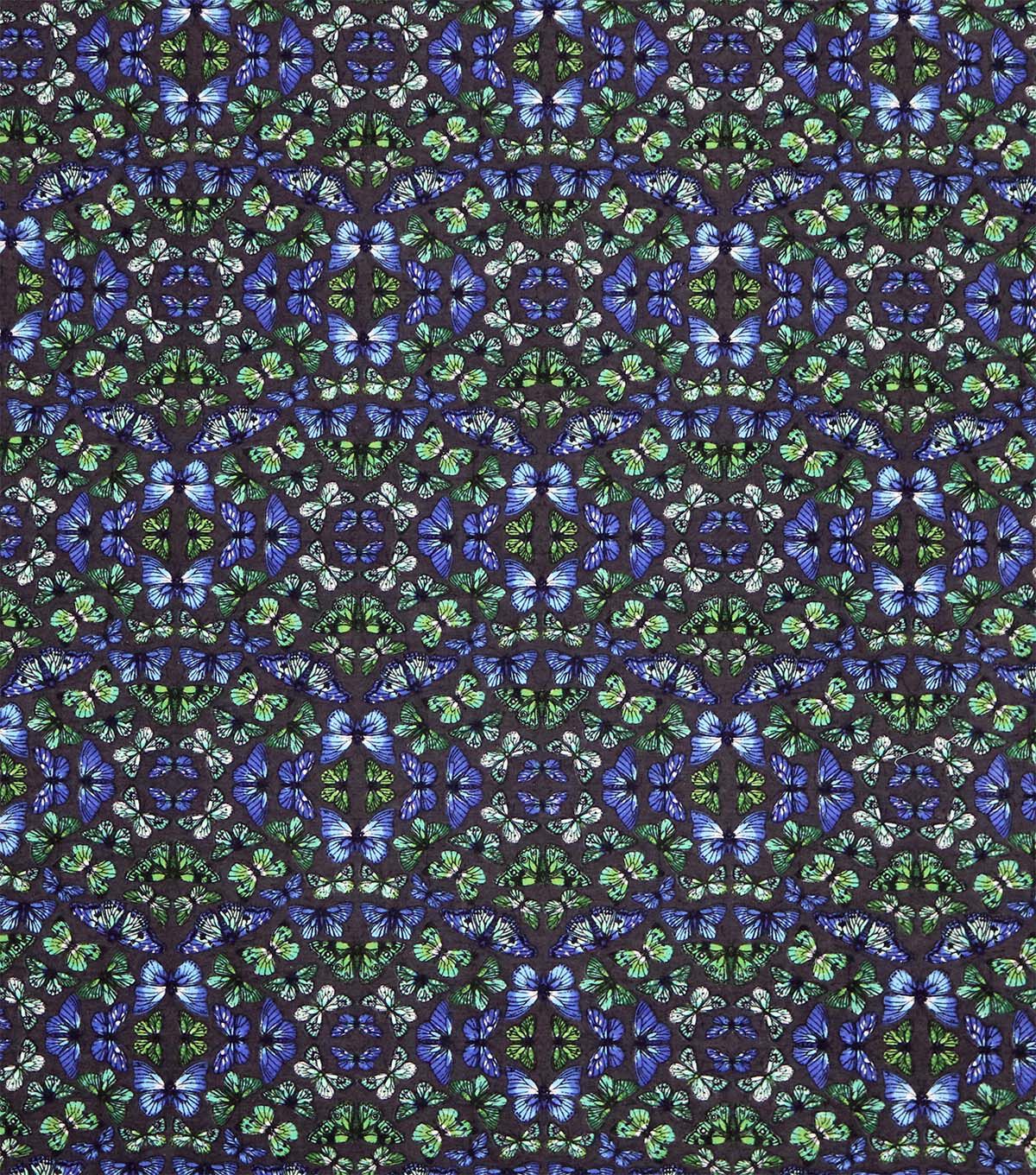 Green & Blue Butterflies Super Snuggle Flannel Fabric