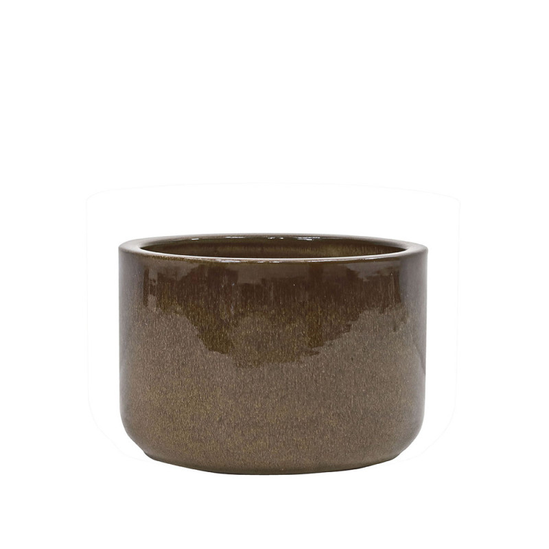 Pot en terre cuite Glazed brun Ø 24,5 x 16,5 cm