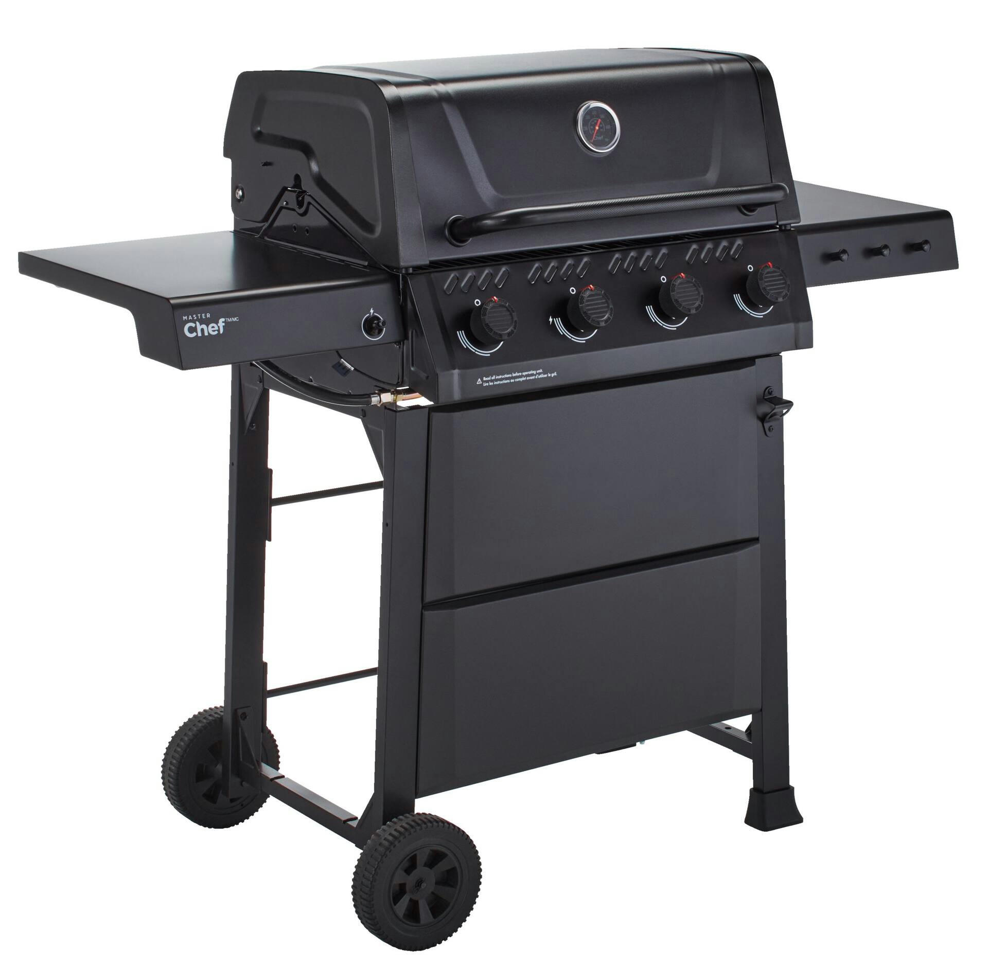 MASTER Chef Discover 4-Burner Propane Gas BBQ with Push-Button Ignition