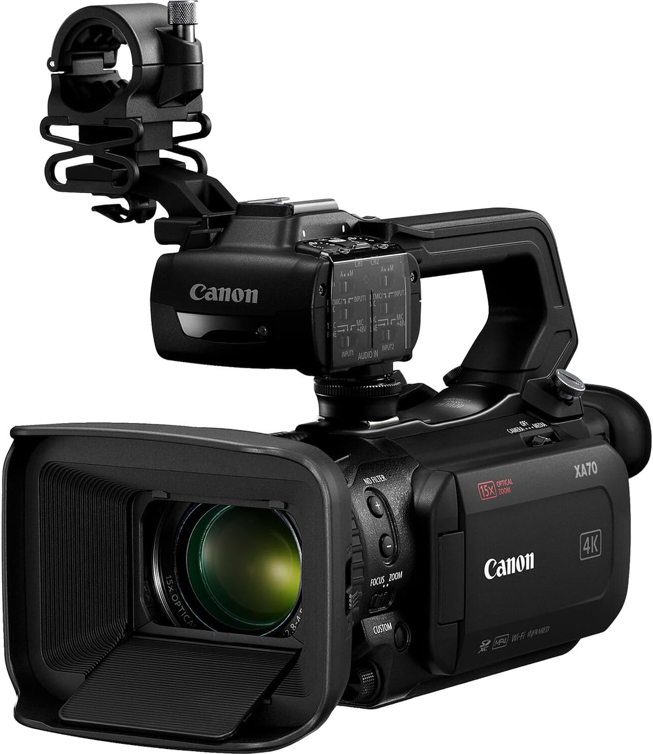 Canon XA70 UHD 4K30 Professional Pro Camcorder 1” 4K UHD CMOS Sensor  Dual-Pixel CMOS AF  15x Optical Zoom  600x Digital Zoom  USB Live Streaming  XLR inputs Bundle with 64GB Memory Card + More