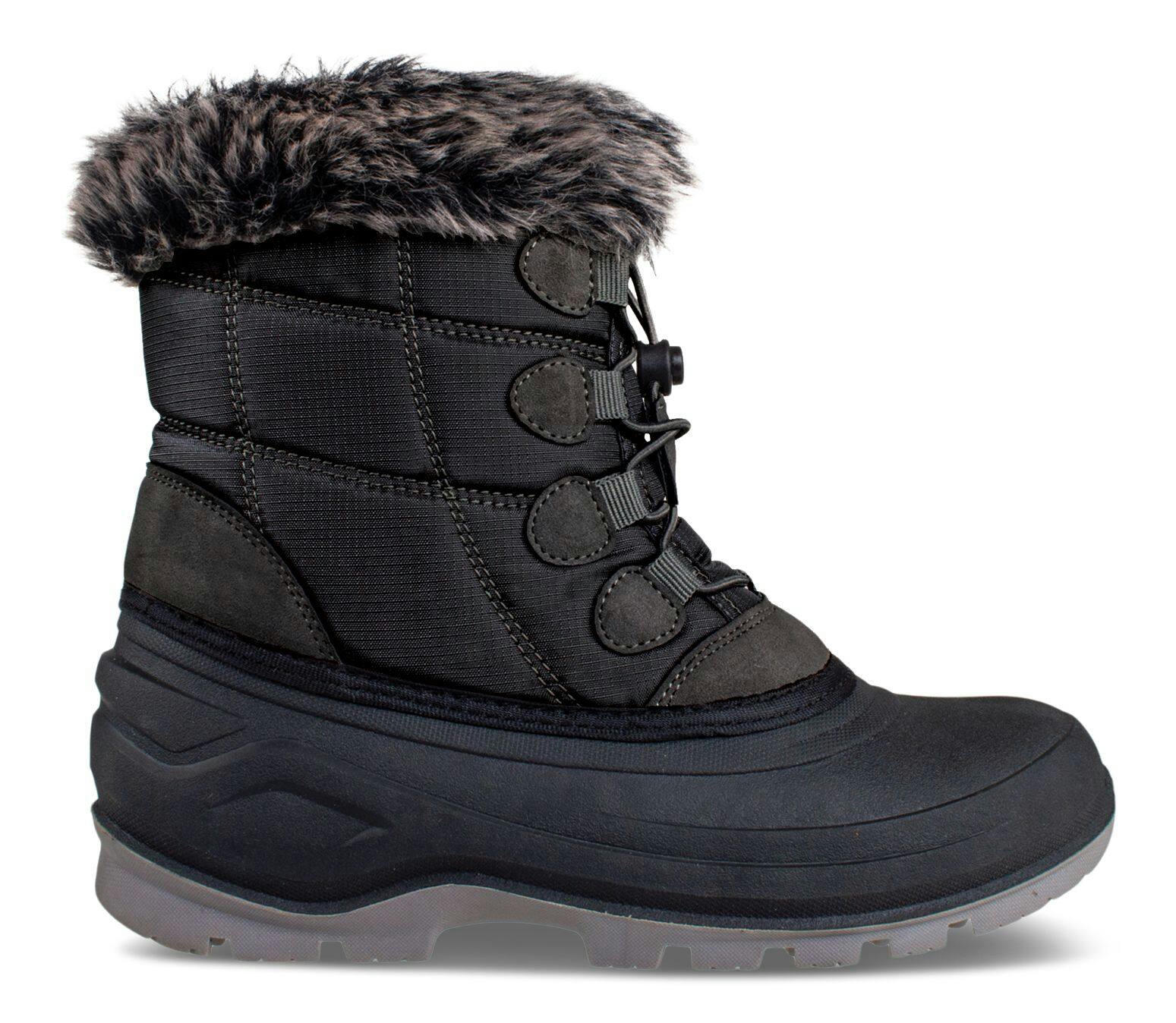 Outbound Women's Faux-Fur Insulated Winter Boots, Black