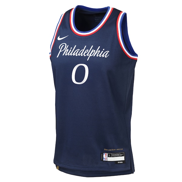 Tyrese Maxey Philadelphia 76ers Nike Youth 2025/26 City Edition Swingman Jersey - Navy