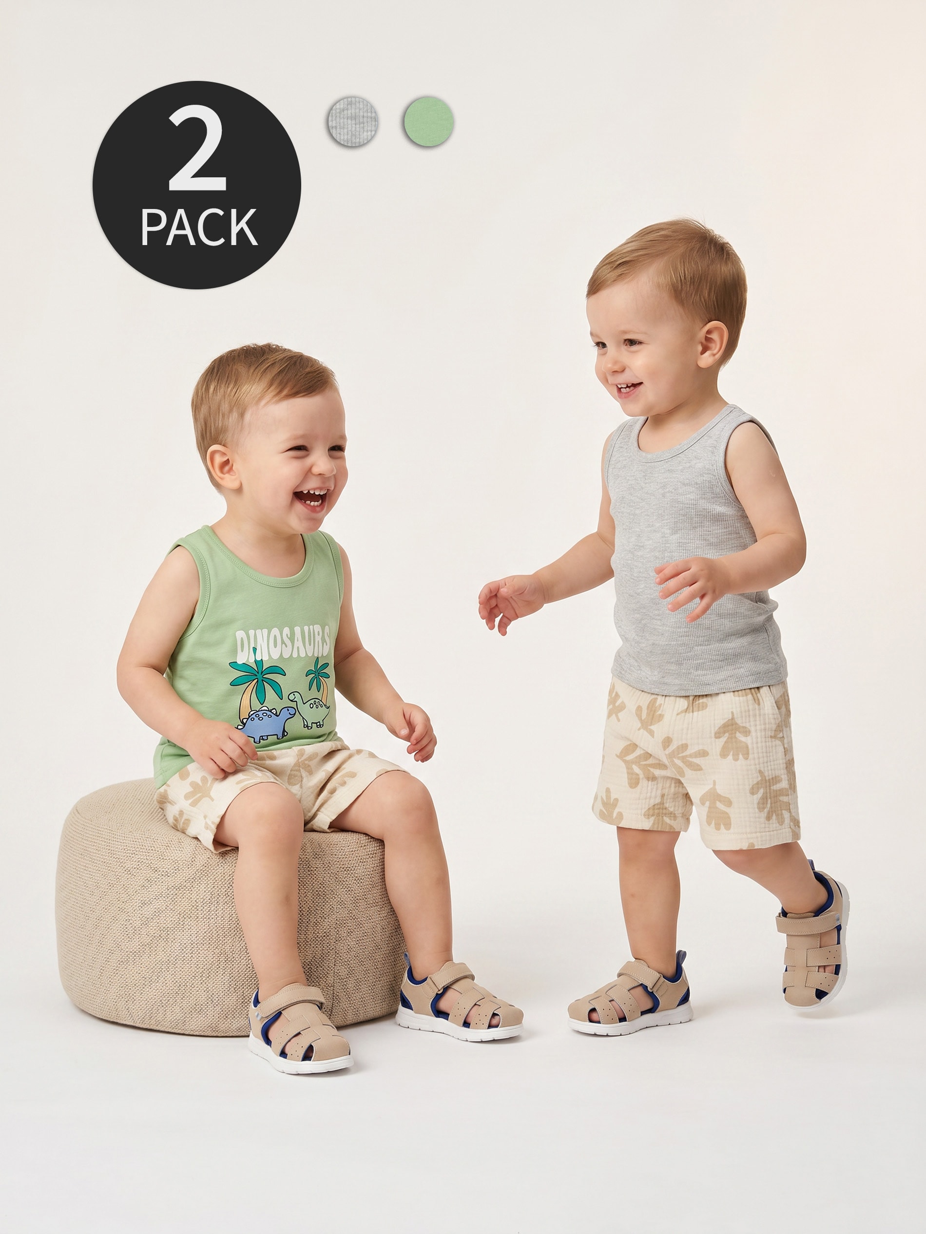 Bawełniane koszulki bez rękawów 2 pack
