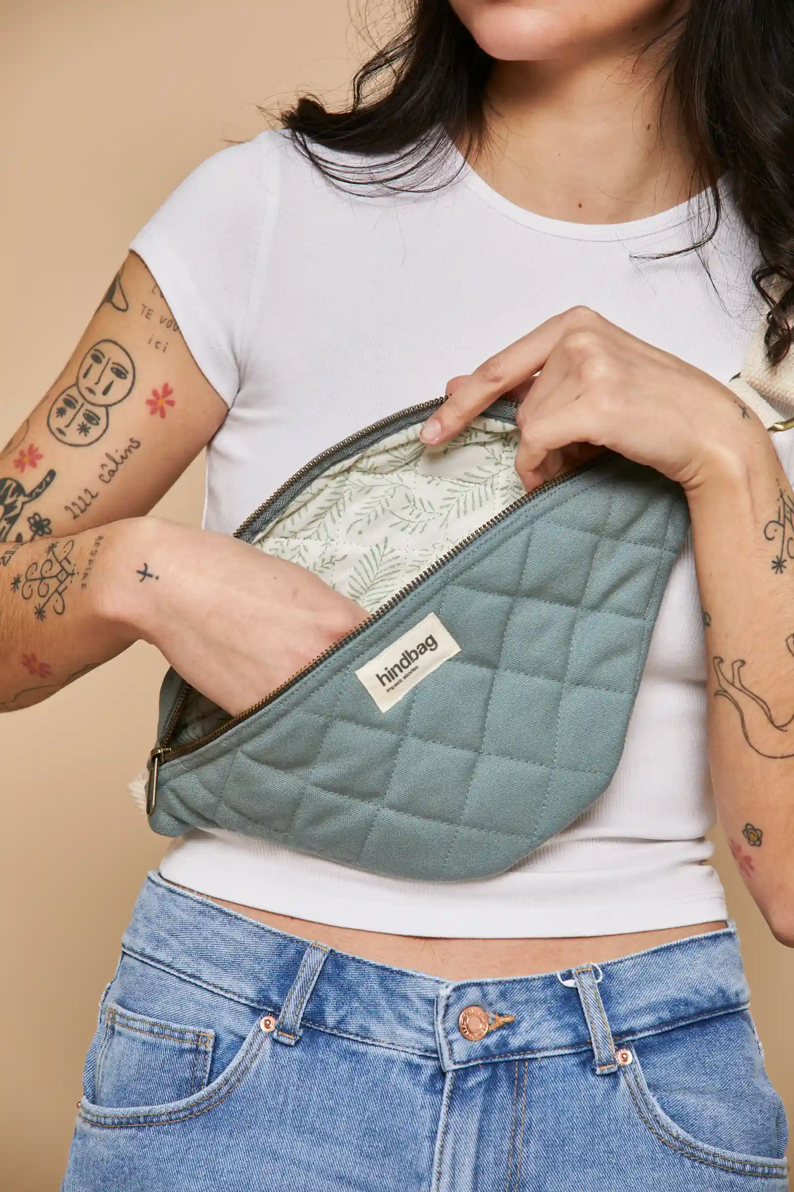 Sac banane matelassé Olivia Sauge