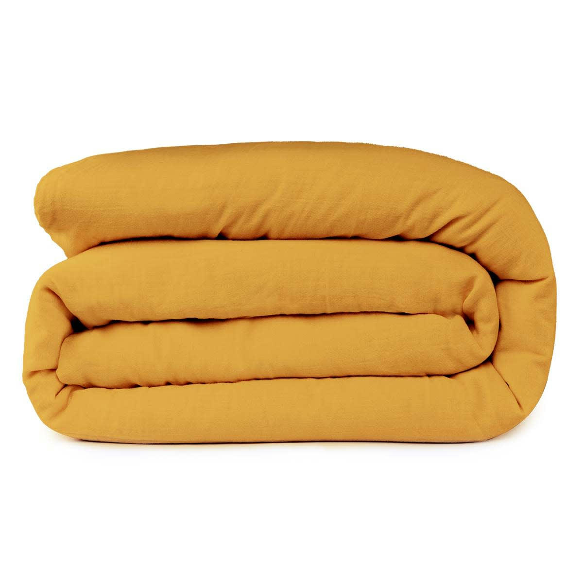 CLARA - Housse de couette gaze de coton  260x240 jaune safran