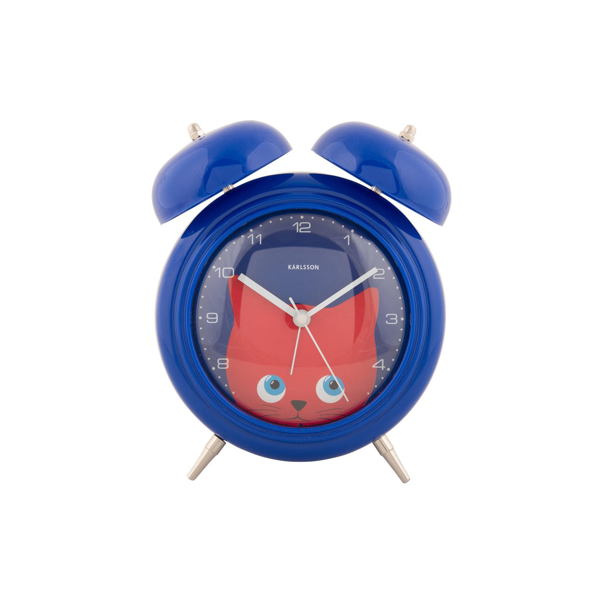 Karlsson wekker Peekaboo Cat - blauw - 15.2x6.5x18.2cm