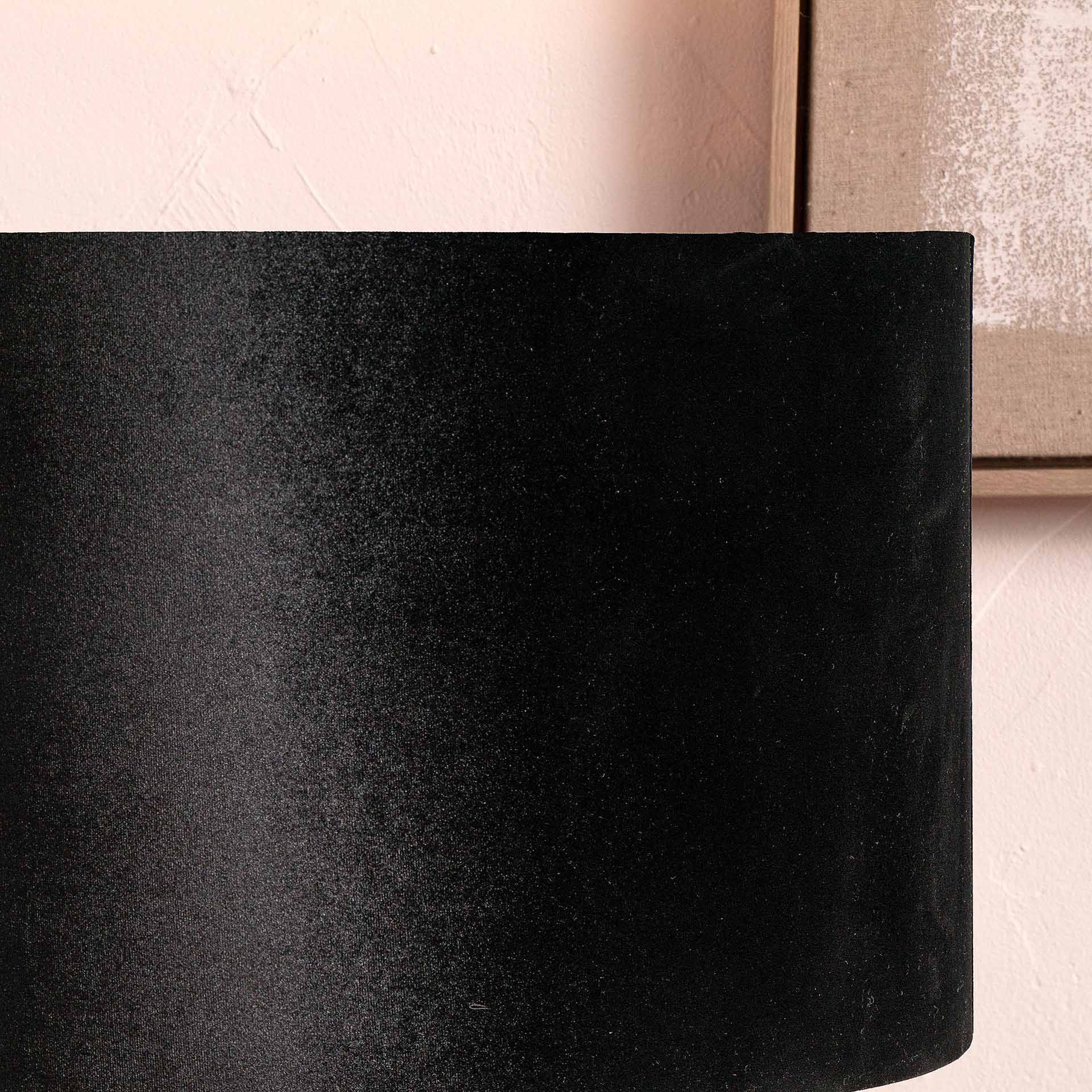 Ruma Black Velvet Cylinder Shade For Floor Lamps