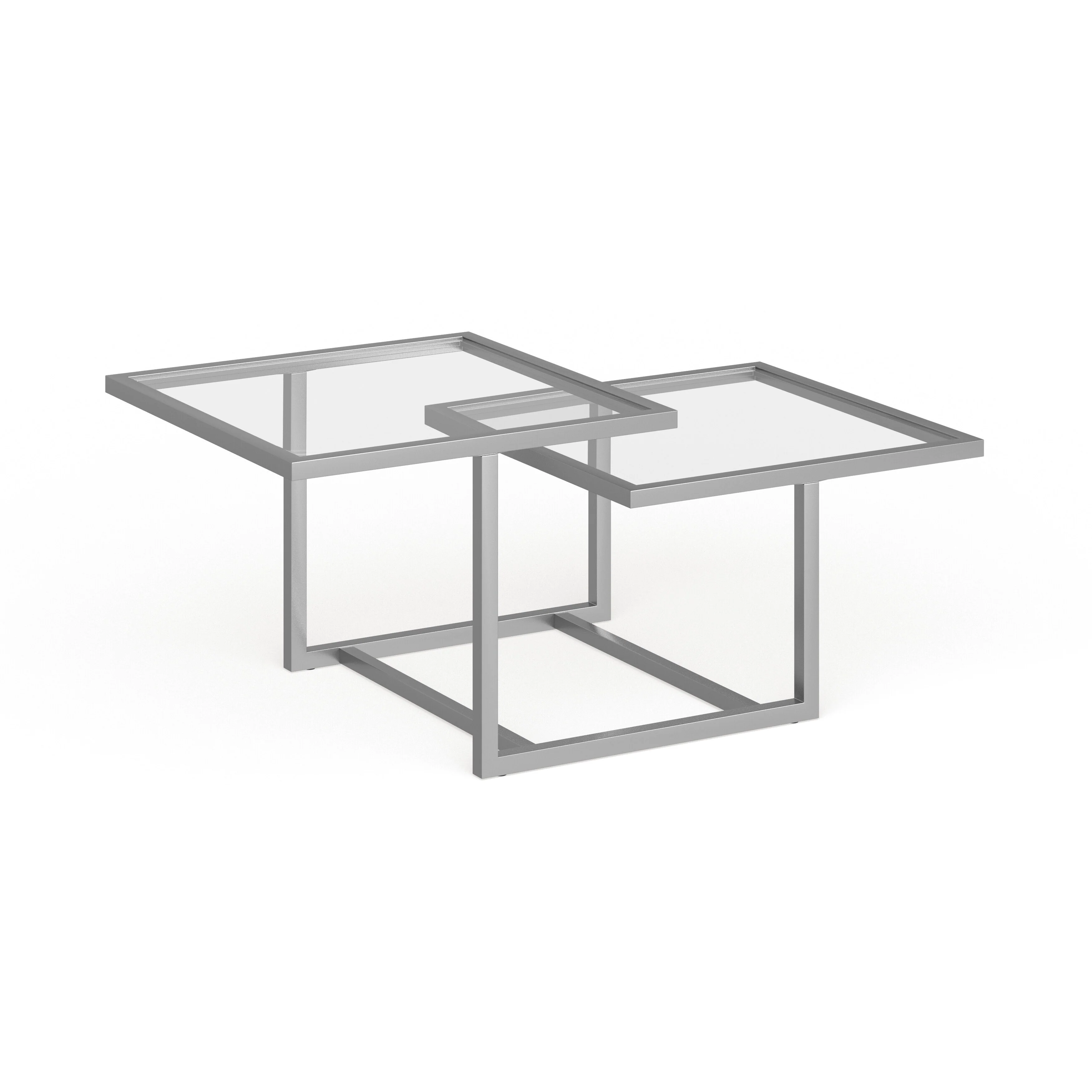 Silver Orchid Solm Two-Tier Blackened Bronze Coffee Table