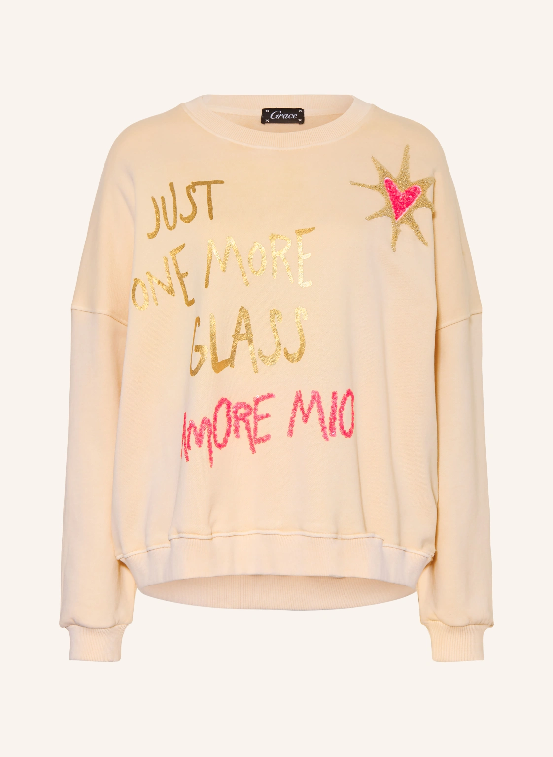 Grace Sweatshirt AMORE mit Pailletten